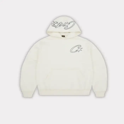 CORTEIZ SATIN C STAR APPLIQUÉ HOODIE OFF WHITE